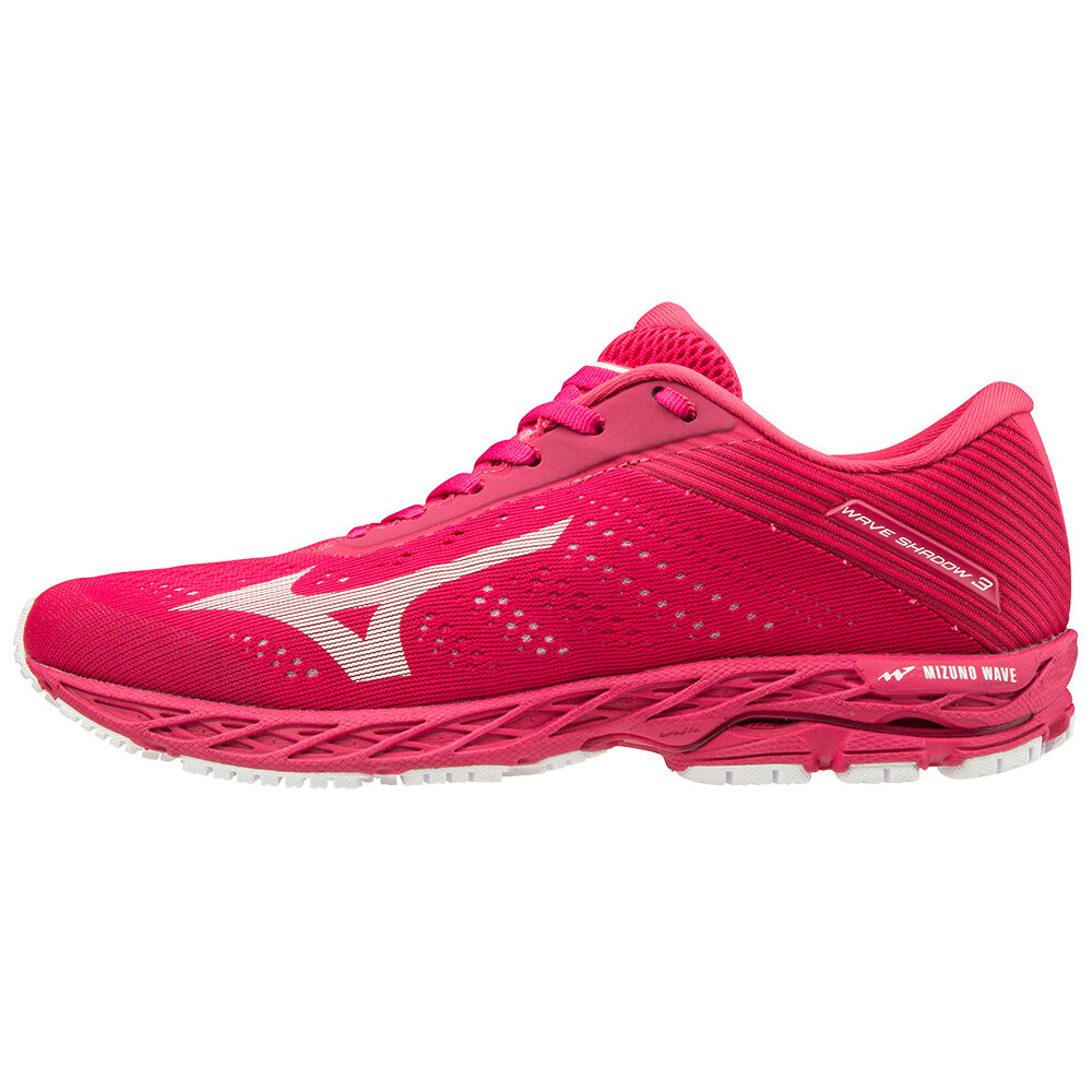 Mizuno Women's WAVE SHADOW 3 Running Shoes Rose Red/White (J1GD193007-JMO)